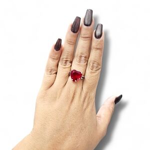 Red Crystal Heart Ring